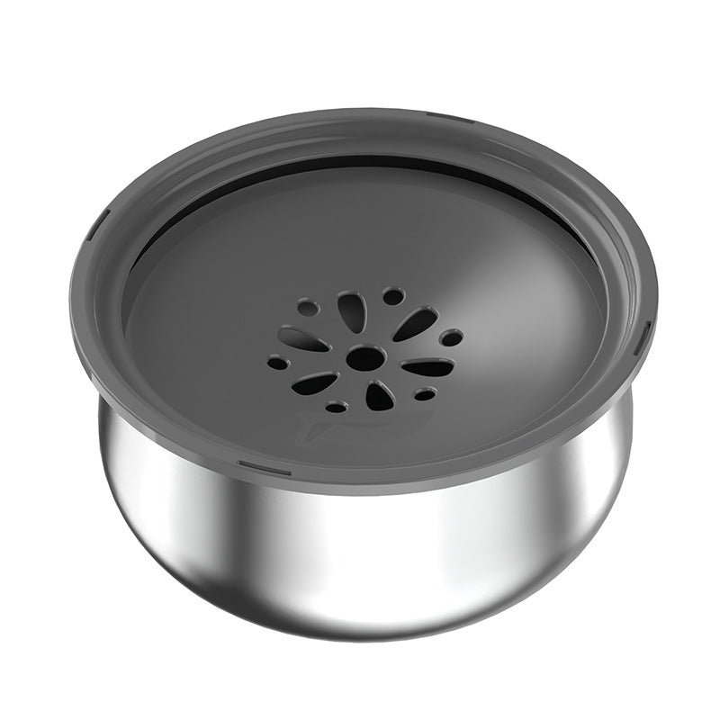 Stainless Steel Large Pet Water Bowl with Splash Guard
